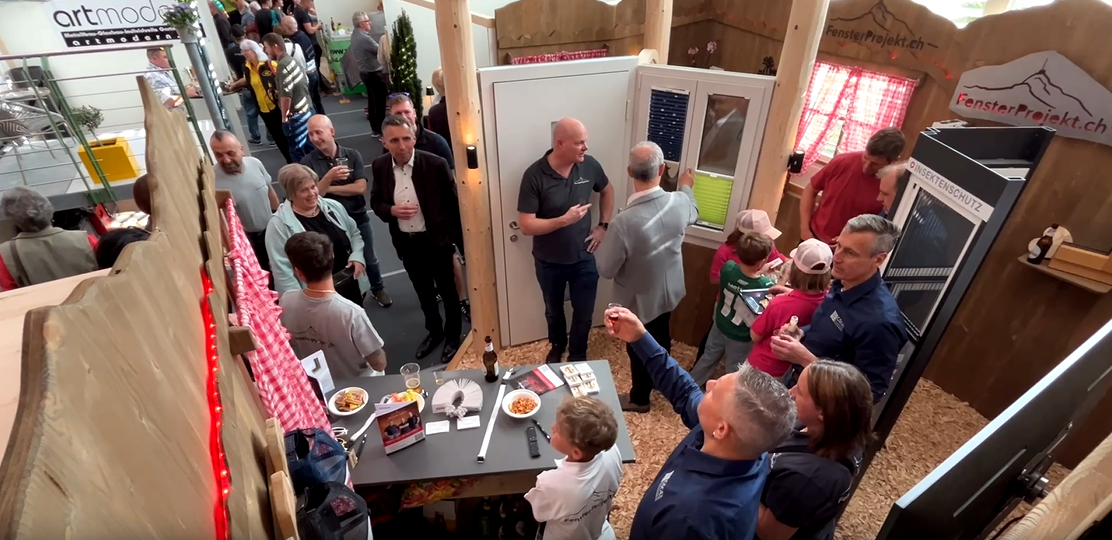 FensterProjekt.ch an der Gewerbeschau Grub SG – Rückblick auf den Messestand mit modernen Fensterlösungen und Besucherberatung.